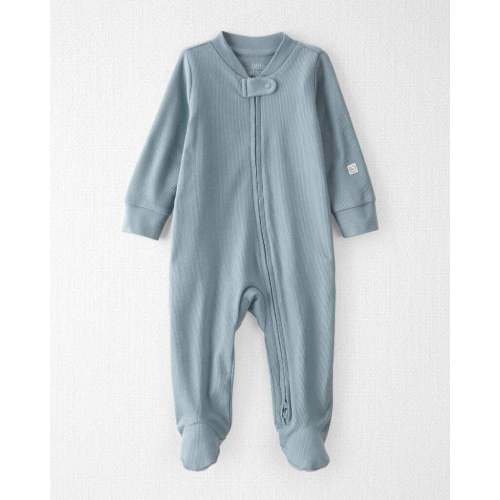 Baby Organic Cotton Sleep & Play Pajamas in Blue