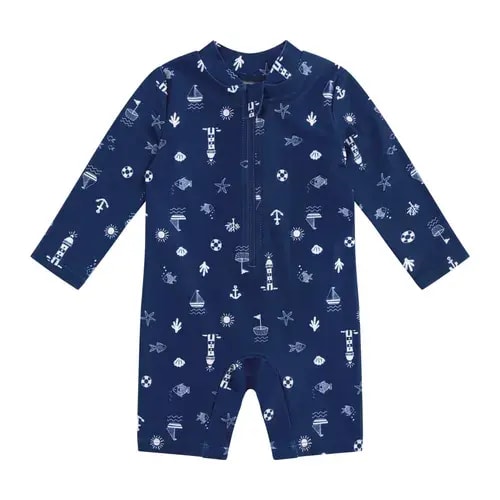 Bilbi Ripple Sunsuit Indigo | Baby Bunting AU