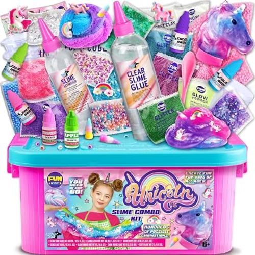 Fluffy Unicorn Slime Kit for Girls, FunKidz Cloud Slime Gift for Ages 6+ Kids Fun Slime Making Kit Awesome Craft Toy Birthday Present Ideas