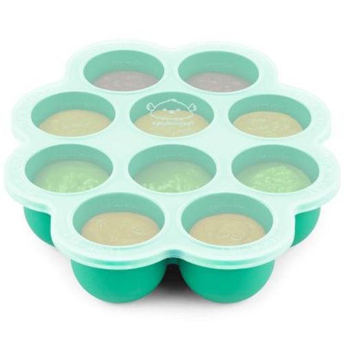 Prep Silicone Baby Food Freezer Tray with Clip-on Lid, 2oz x 10 Silicone Freezer Molds, BPA-Free Baby Food Storage (Alpine Green)
