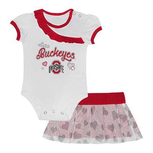 Girls Newborn & Infant Ohio State Buckeyes Two-Piece Love My Team Bodysuit & Skirt Set