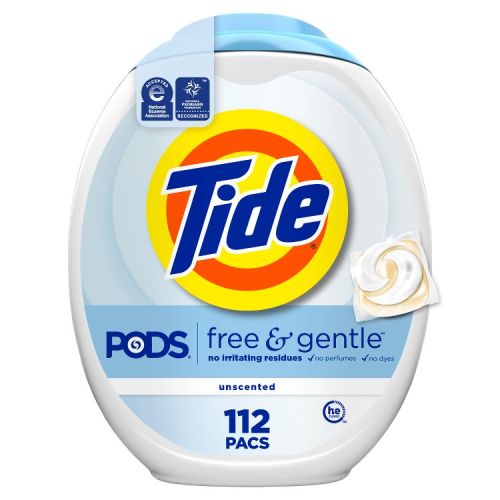 Tide Pods HE Compatible Laundry Detergent Pacs - Free & Gentle - 112ct