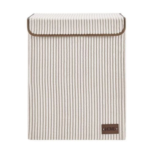 Danya B. Collapsible Folding Corduroy Laundry Hamper Cream