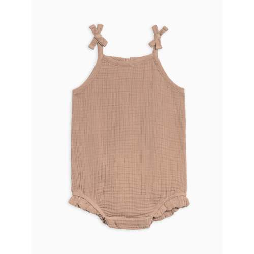 Colored Organics Ada Muslin Ruffle Tank Romper