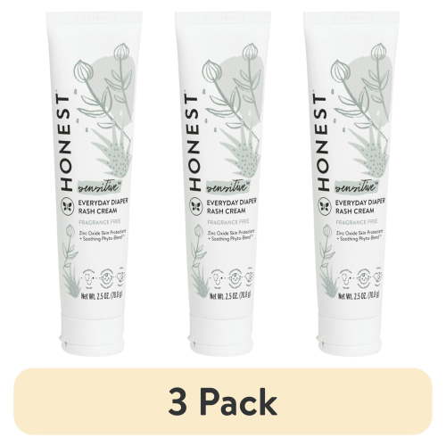 (3 pack) The Honest Company, Diaper Rash Cream, 2.5 fl oz.