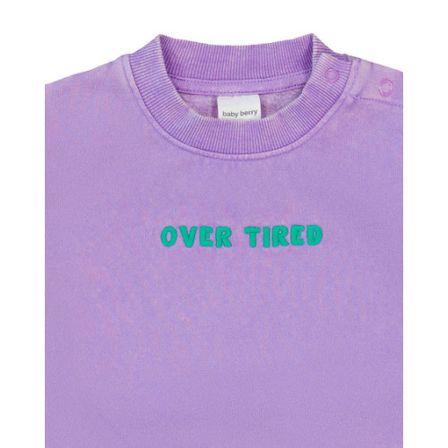Medium Purple Baby Vintage Wash Fleece Sweat With Embroidery | Best&Less™ Online