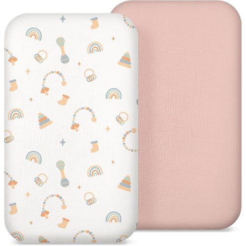 BabyBond Muslin Bassinet Sheet Fitted for Baby – Soft & Breathable – 2 Pack