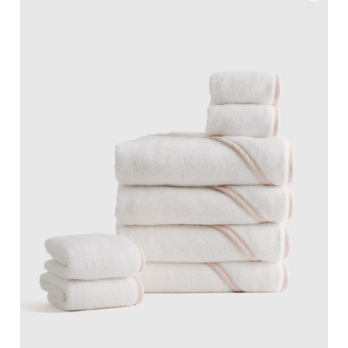 Organic Turkish Cotton Baby Bath Bundle 8-Pack in Soft Pink