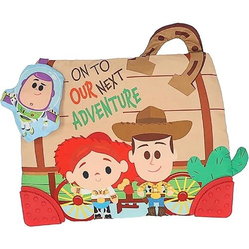 Disney Toy Story Andy’s Toy Box On-The-Go Clip by Kids Preferred – Soft Sensory Teether with Crinkle Sounds & Rattle