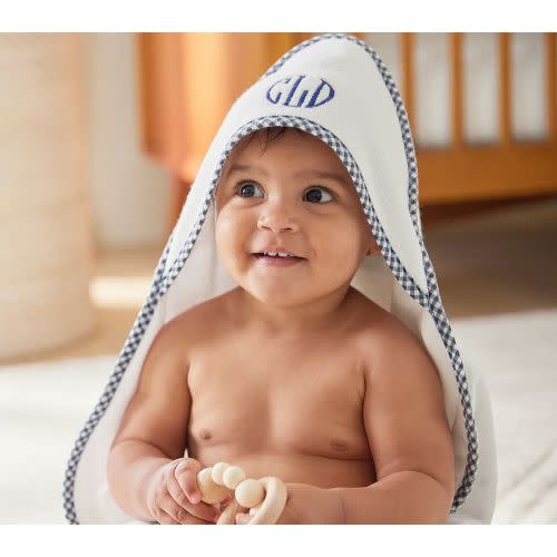 Gingham Baby Hooded Towels | Pottery Barn Kids