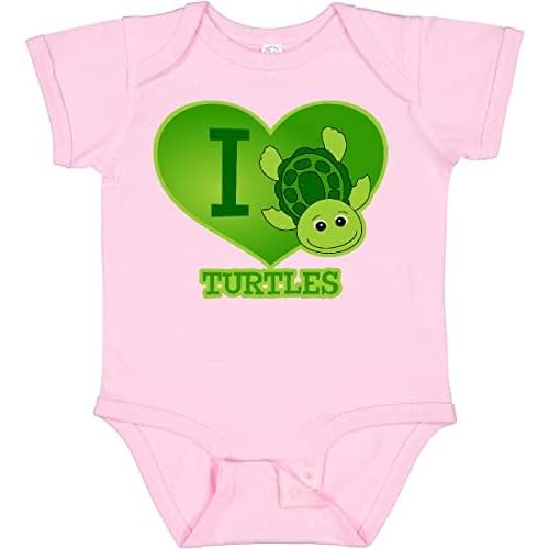 inktastic I Love Turtles Baby Bodysuit