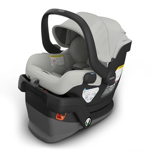 UPPAbaby Mesa V3 Infant Car Seat - Easy Installation + SmartSecure Technology - Attaches to Stroller | Base + Infant Insert Included - Savannah (Grey Mélange)