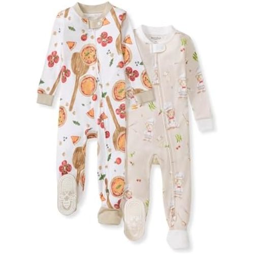 Burt's Bees Baby Boys' Organic Cotton, Sleep and Play Footed Pajamas