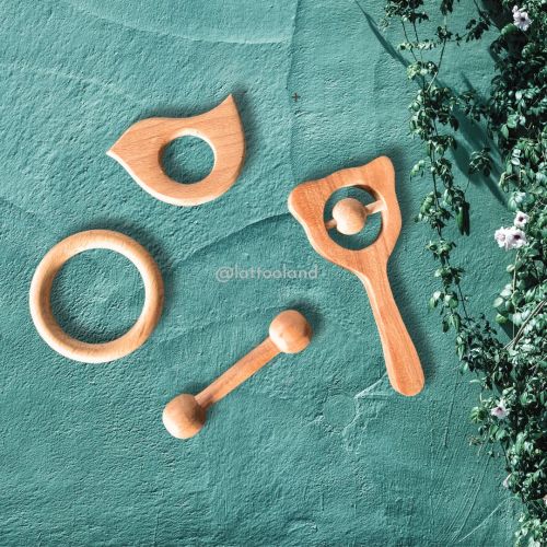 Wooden Teether For Baby | Teething toys for 3 month old | Gum Soothers | Toddler Chew Toys | Non-toxic Teething Toys