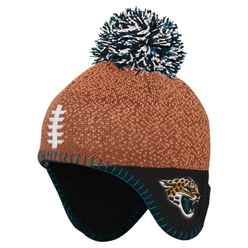 Infant Jacksonville Jaguars Brown Football Head Knit Hat with Pom