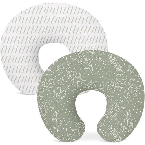 Nursing Pillow Covers 2 Pack, Breastfeeding Pillow Slipcovers Soft and Stretchy, Nursing Covers for Baby Girls Boys Newborn