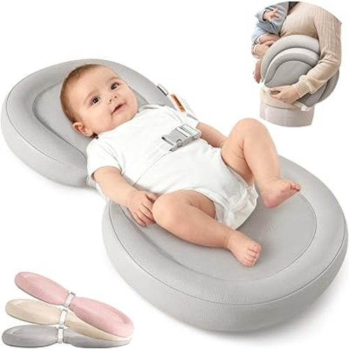 Baby Changing Pad with Waterproof & Wipe-Clean, Non-Slip Foldable PU Diaper Changing Pad, Adjustable Safety Belt, Changing Pad for Dresser, Changing Table,24"X16",Gray