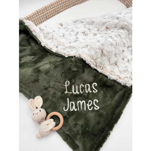 Personalized Baby Blanket - Custom Baby Blanket Minky - Embroidered Baby Blanket - Newborn Baby Shower Gift