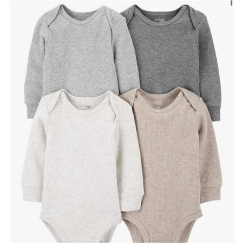 Simple Joys by Carter's Baby 4-pack Soft Thermal Long Sleeve Bodysuits
