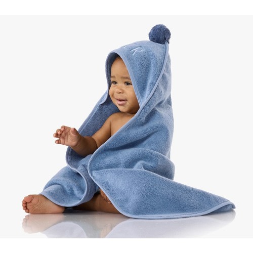 Super Soft Pom Pom Baby Hooded Towel | Pottery Barn Kids