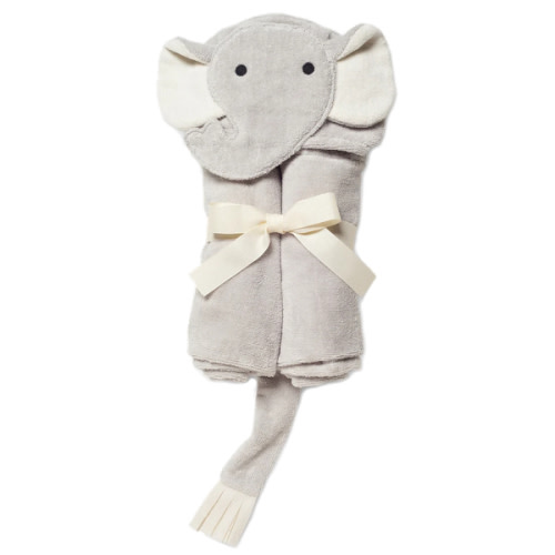 Elegant Baby Gray Elephant Hooded Baby Bath Wrap | Berings