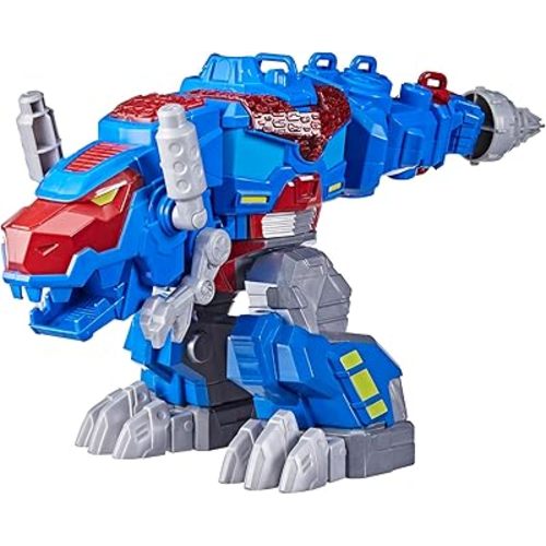 Transformers Dinobot Adventures Optimus Prime T-Rex Converting Toy with Lights and Sounds, 9+ Inch Action Figure, Ages 3 and Up (Amazon Exclusive)