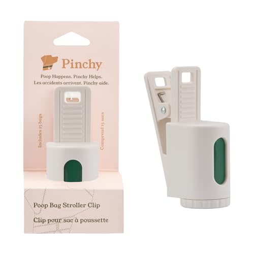 Pinchy Stroller Accessory for Dog Poop Bags – Hands-Free Clip and Bag Holder for Baby Strollers and Dog Walks