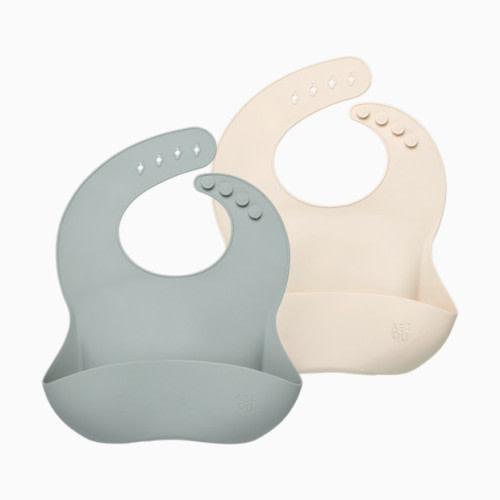 AEIOU Bib (2 Pack) - Sage/Oat Milk