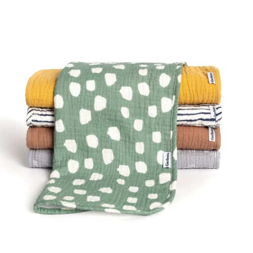 5-Pack Baby Neutral Teal Dots Muslin Burp Cloths – Gerber Childrenswear