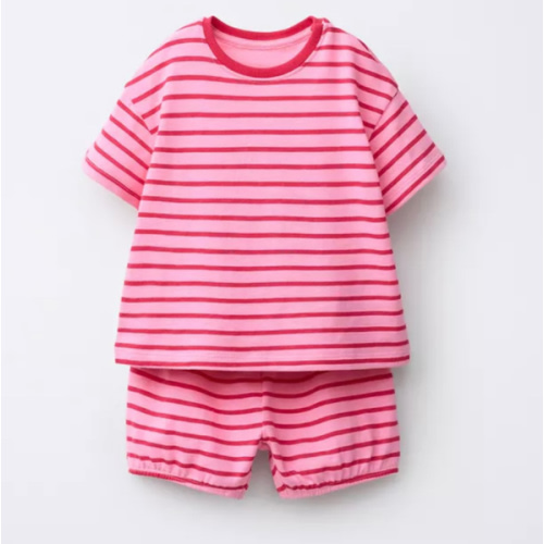 STRIPED T-SHIRT AND BLOOMER SET - Pink | ZARA United States