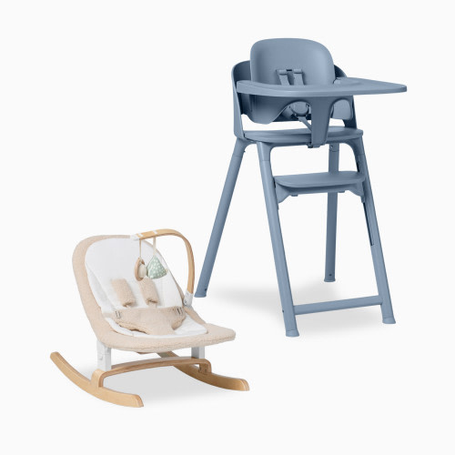 Lalo 7-in-1 High Chair + Newborn Rocker Bundle - Slate
