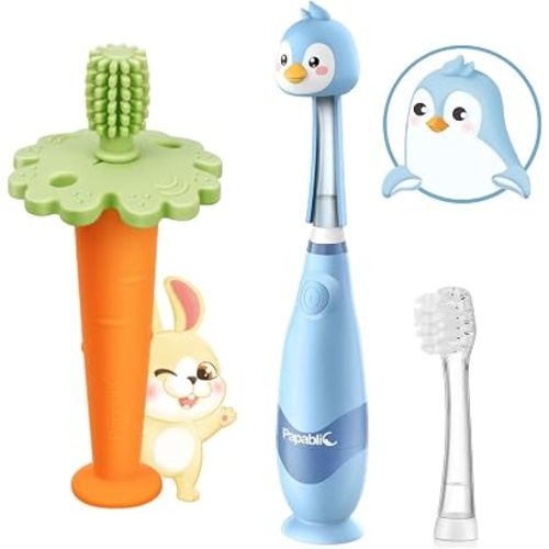 Papablic Baby Toothbrush Teether and Toddler Sonic Electric Kids Toothbrush
