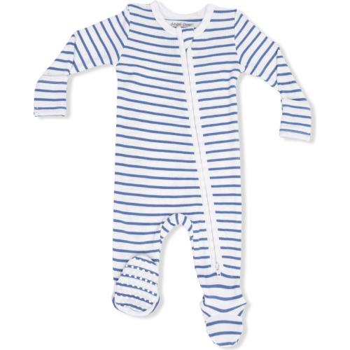 Navy Stripe - 2 Way Zipper Footie