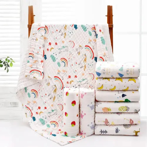 Cotton Baby Bath Towel Boys Girls Towel Blanket For Newborn Baby Bathrobe 4 Layers Gauze Washcloth Infant Swaddle - AliExpress