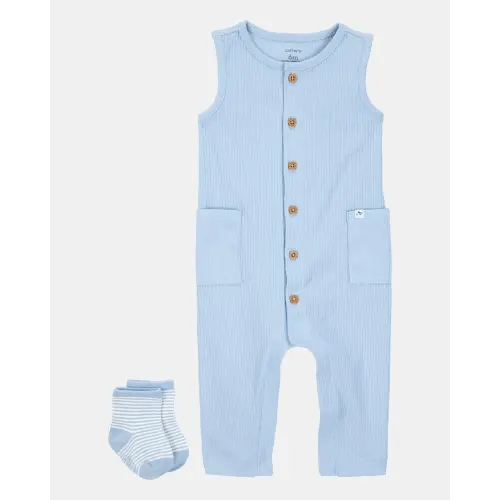 Baby 2-Piece Jumpsuit & Sock Set - Blue | Carter's