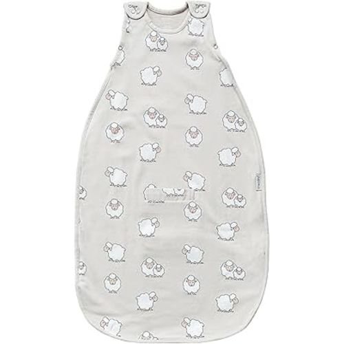 Woolino 4 Season Sleep Sack - Ultimate Merino Wool and Organic Cotton Sleeping Bag - Two-Way Zipper Adjustable Universal Size Sleep Sack for Baby (2-24 Months) - Sheep