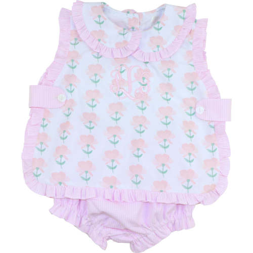 Pink Poppy Ruffle Diaper Set