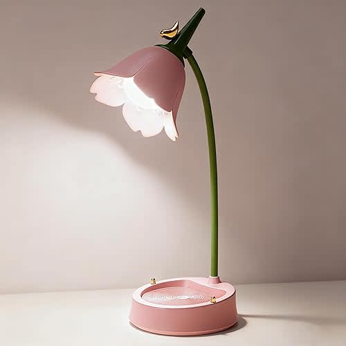 LED Desk Lamp Cordless Table Light Adjustable Gooseneck Dimmable Touch Rechargeable Battery Eye-Caring Night Light for Kids,Mini Cute Lamp for College Dorm Bedroom Reading