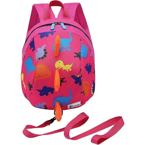 DB Dinosaur Toddler Mini Backpack with Leash, Children Kids Baby Harness Bookbag (Green)
