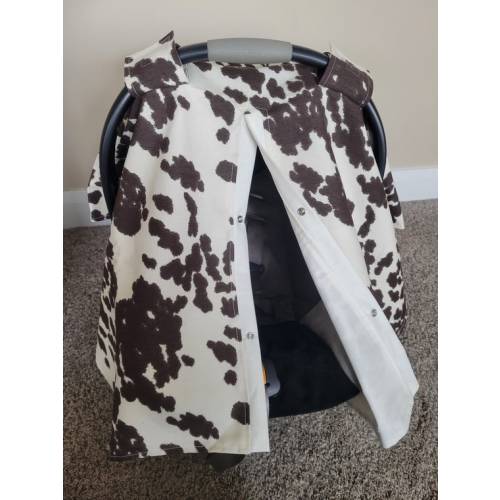 Farmer Car Seat Cover  Brown Ivory Cow  Personalized Baby - Etsy