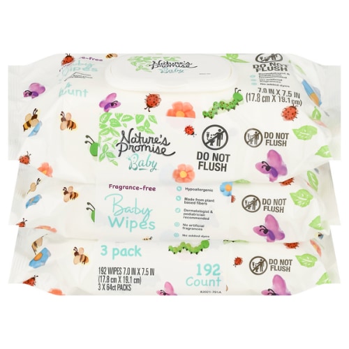 Nature's Promise Fragrance Free Baby Wipes Pop-Top - 3 pk