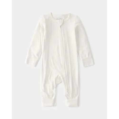3M - Baby 2-Way Zip PurelySoft Sleep & Play Pajama - Cream