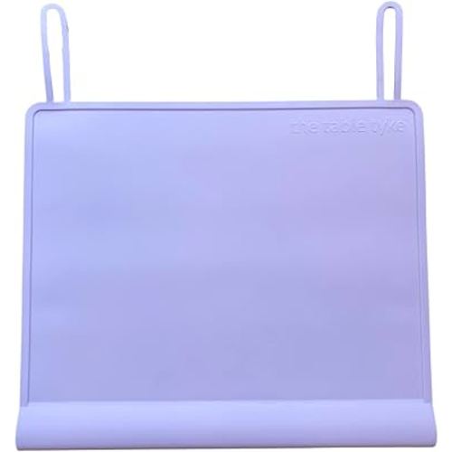 Table Tyke Baby Restaurant Placemat, Silicone Edge Bumper, Lilac | 12 x 10 in, Non-slip, For babies, toddlers & kids, FDA food grade, BPA free, Dishwasher & microwave safe, Roll-up loops