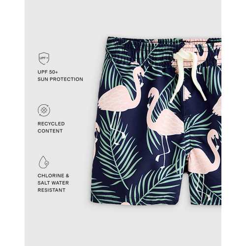 Swim Trunk - Baby in Flamingo Palms