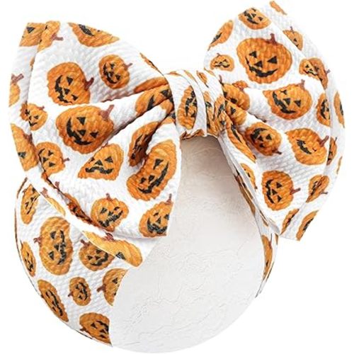 7’’ Pumpkin Bows for Baby Girls Halloween Girl Headbands Baby Bow Girl Outfits Pumpkins Hair Accessories for Newborn Infant Toddler Clothes