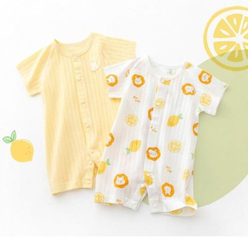 Gubotare Baby Boys' Clothing Baby Boy Summer Fall Basic Plain Short Sleeve Drawstring Romper Jumpsuit (Blue,12-18 Months)