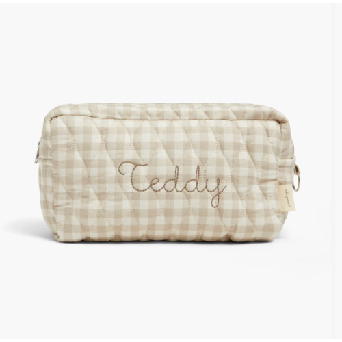 Toiletry Pouch - Beige Gingham
