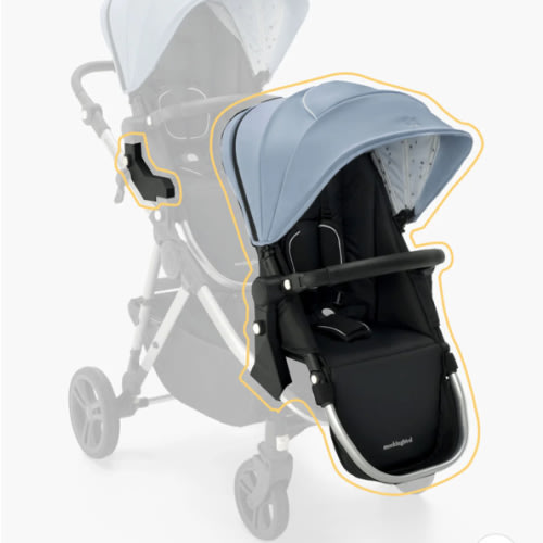 2nd Seat Kit 2.0 with black bar and polka dot interior