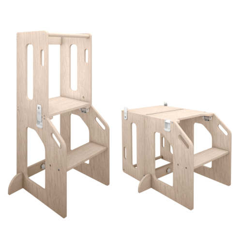 Busy Kids 2-In-1 Kitchen Tower and Kids Art Desk