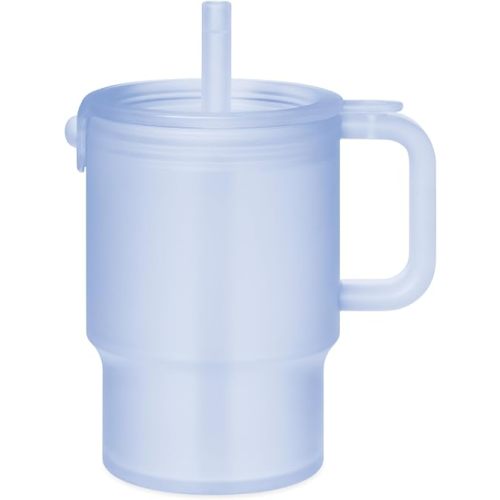Olababy Clear Sense Silicone Tumbler with Handle & Straw 11 oz, Toddler & Kids Spill Proof Sippy Cup, Leak Resistant, BPA Free Baby Cup, Cupholder Compatible Travel Quencher (Blueberry, 1 PK)